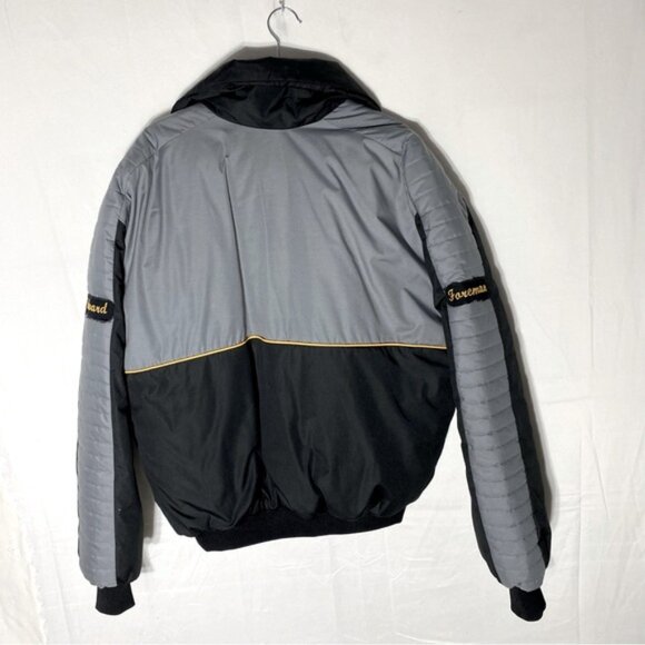 Vintage Alberta Transport Foreman Bomber Style Black Grey Winter Coat XXL - Picture 15 of 16